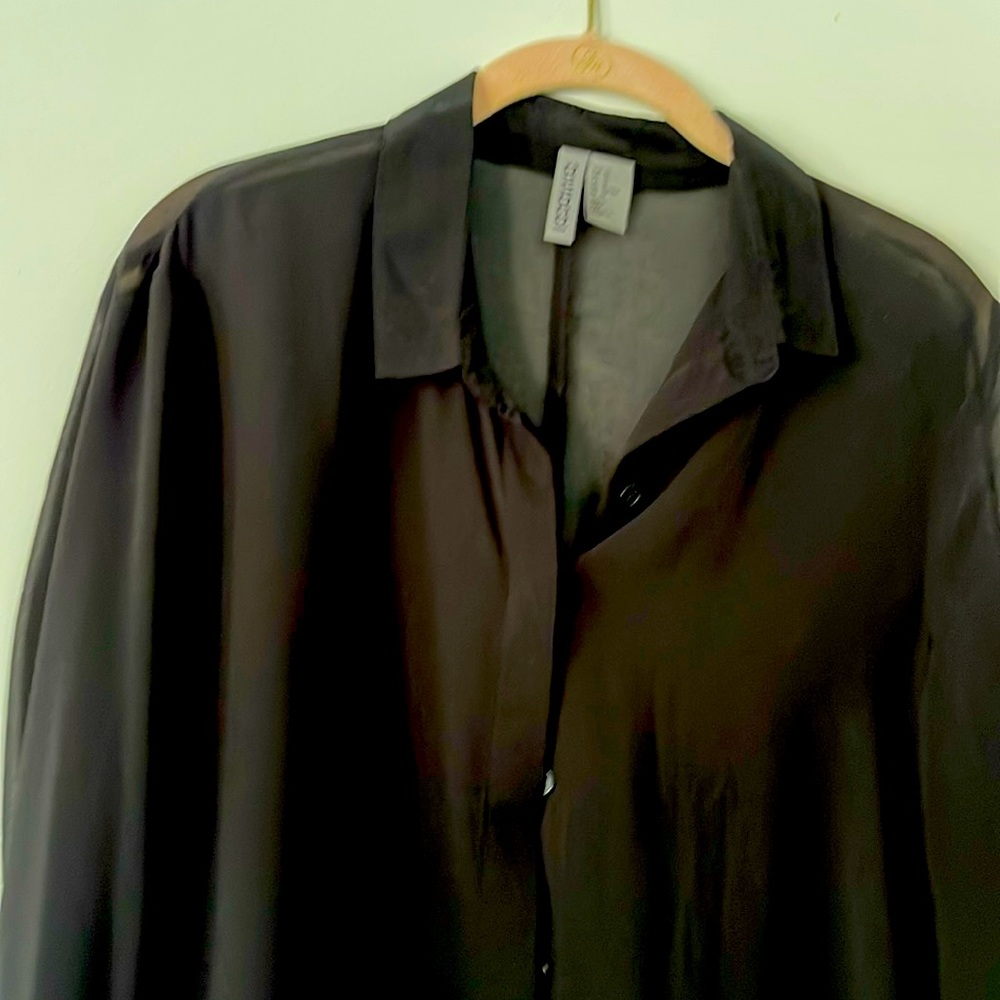 Long black light fabric jacket